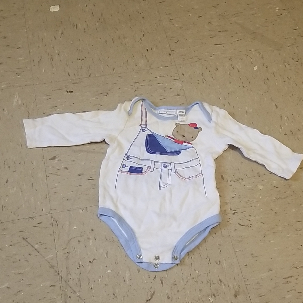 Cute White and Blue Kids Bodysuit